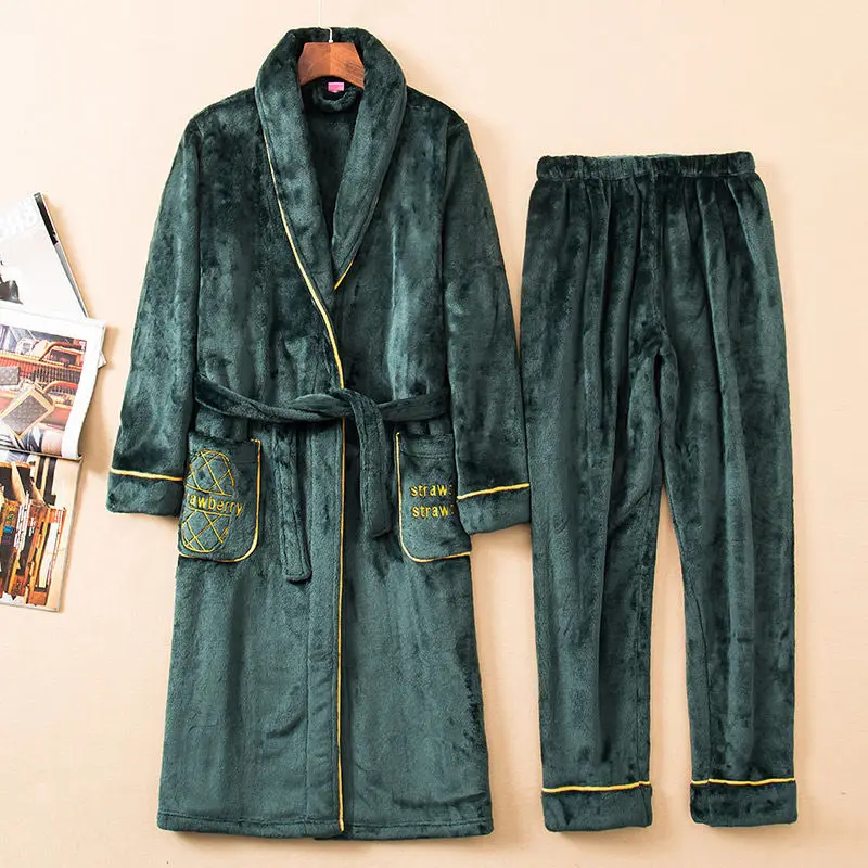pajamas Autumn Winter Robe Thickening Pajamas Bathrobe Warm Plus Long sleepwear nightgown sexy sleepwear pijamas sleepwear women