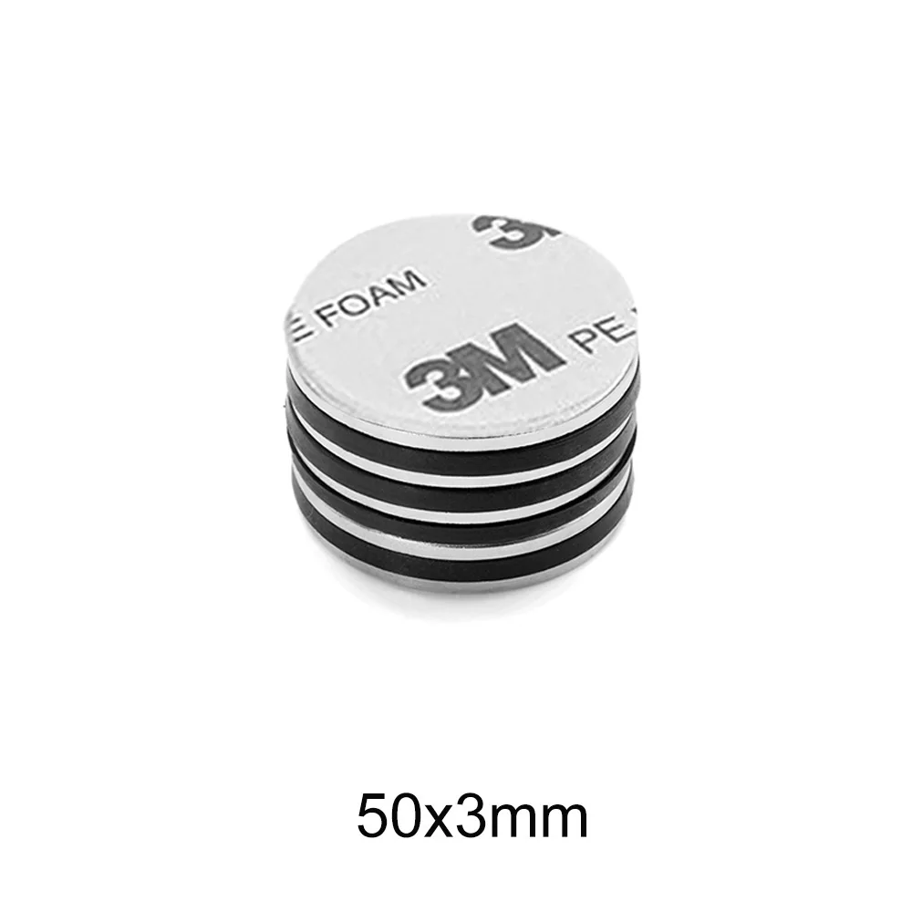 Неодимовый магнит 50x3 мм большой круглый постоянный 50 x 3 сильный NdFeB с клеем M 50*3 |