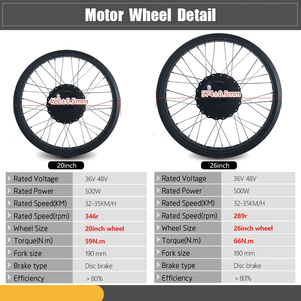 Günstig Schnee Ebike Conversion Kit 36V 48V 500W Hinten Kassette Hub Motor Rad Ebike 20'' 26'' 4,0 Reifen Für Elektrische Fett Bike Motor Kit