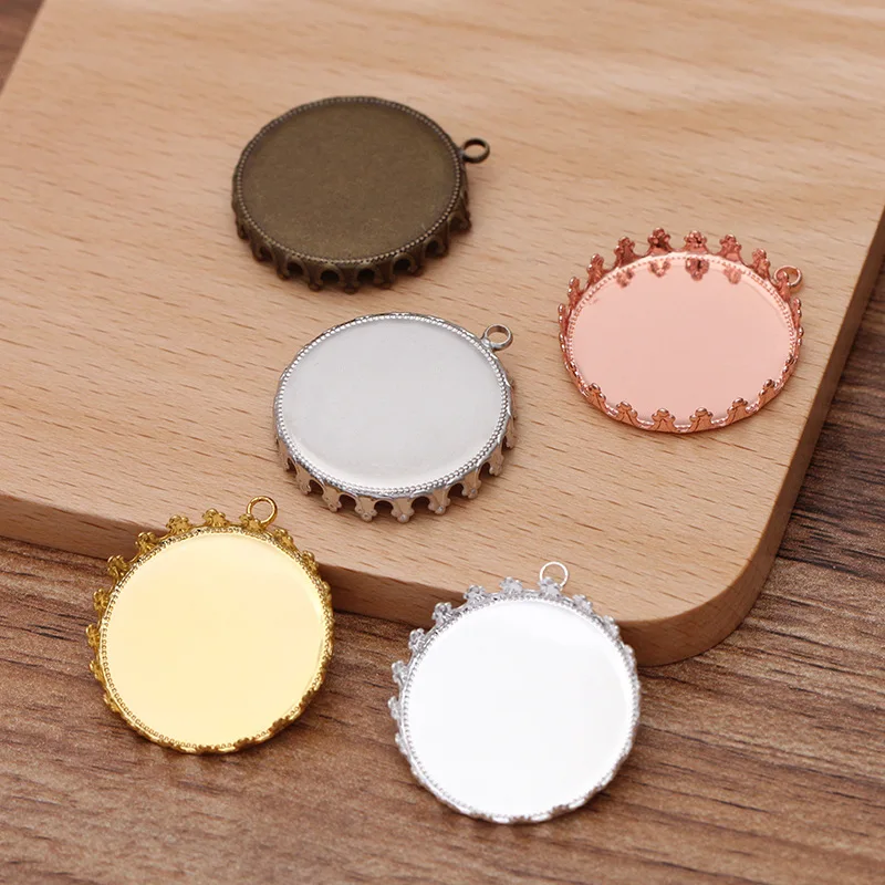 10PCS/lot 25mm Copper Cabochon Base Tray Bezels Blank Setting For Pendant Jewelry Making Supplies | Украшения и аксессуары