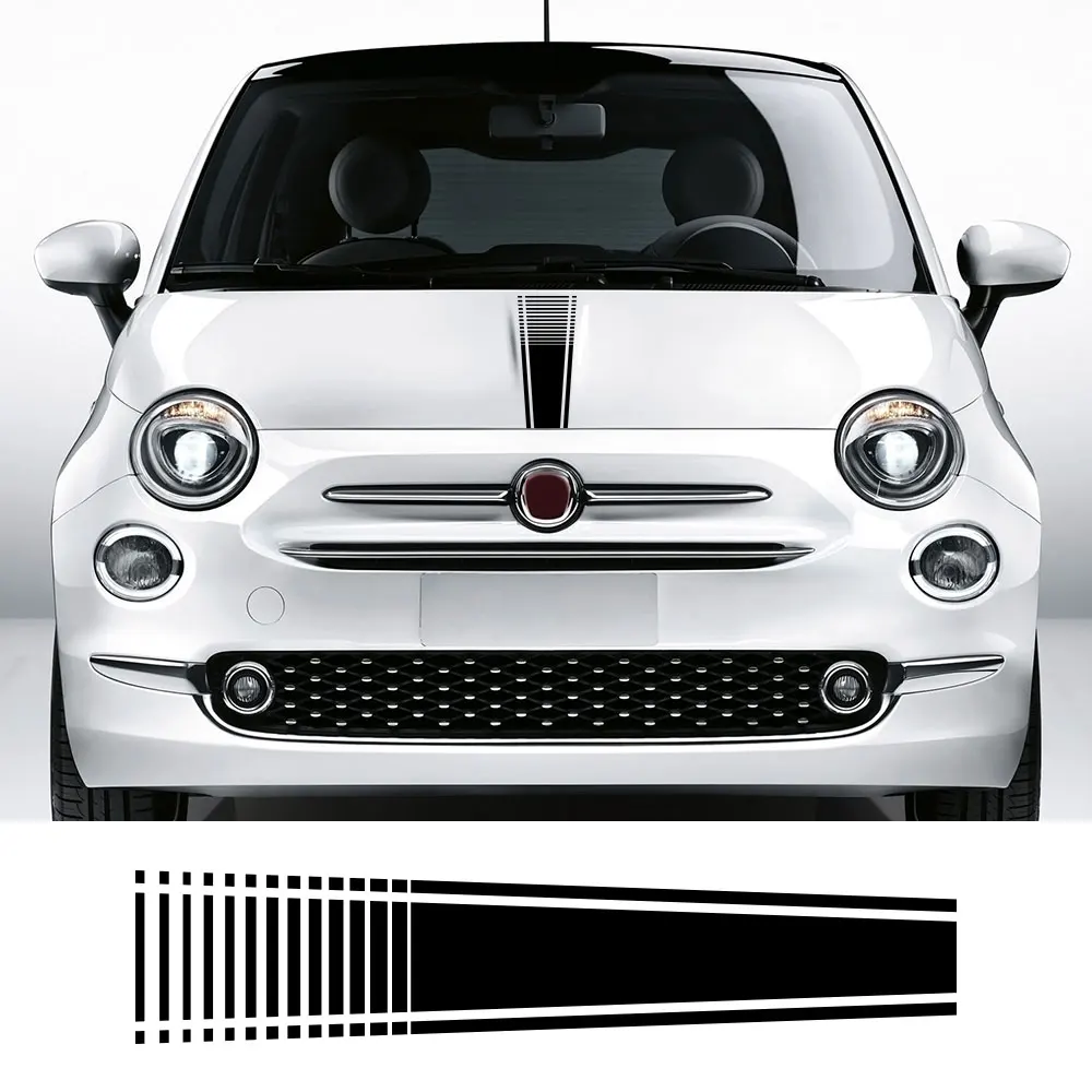

1Pcs Car Hood Bonnet Stickers For Fiat 500 Auto DIY Stripes Styling Decoration Tuning Accessories Vinyl Film Decals