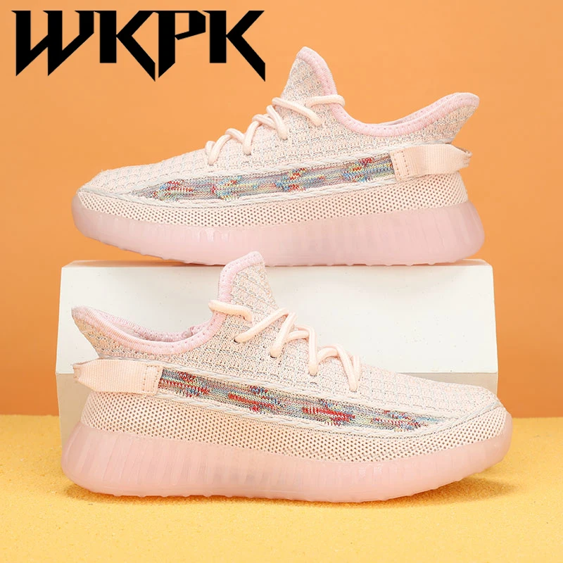 

Детские кроссовки WKPK, летняя модная детская обувь, дышащая Летающая вязаная повседневная обувь для мальчиков, уличная Нескользящая детская...