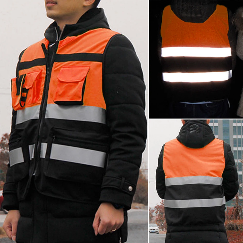 Новый светоотражающий жилет для езды на велосипеде с карманами ночного