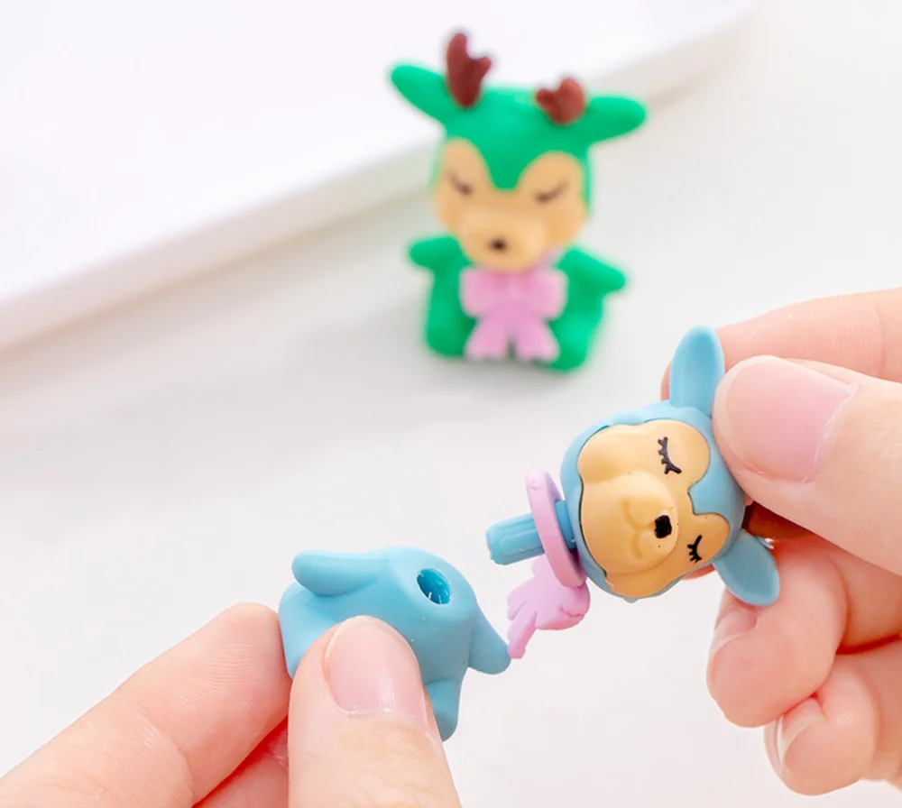 2 шт. маленький олень милый резиновый ластик для карандаша канцелярские товары