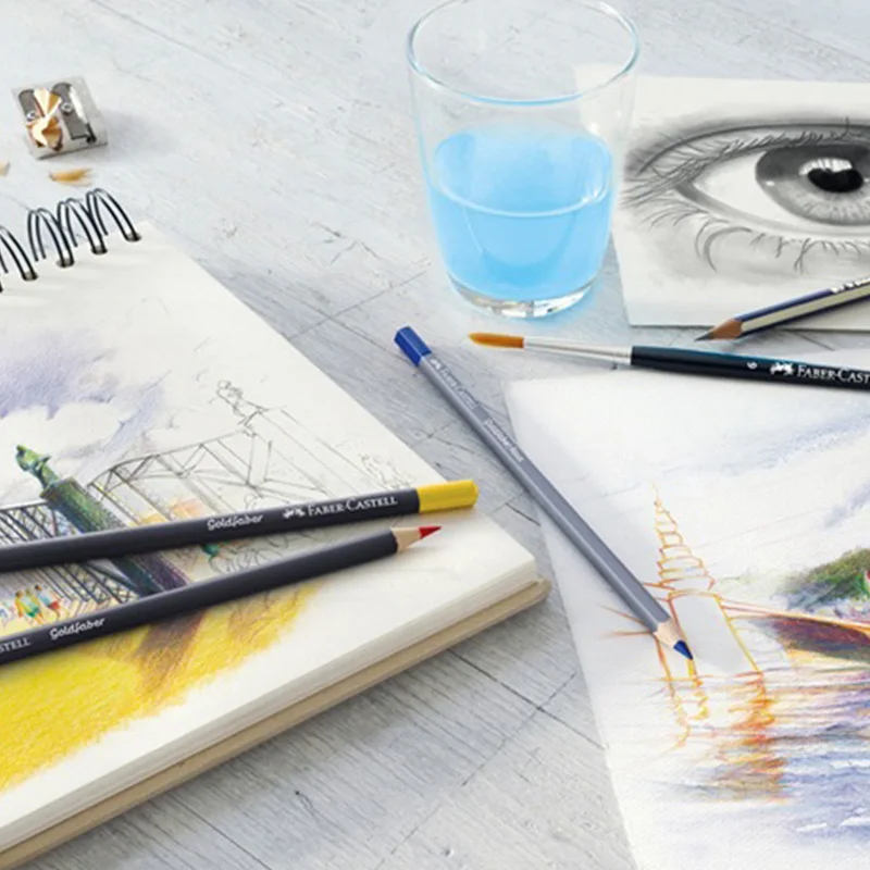 1 комплект Faber Castell синяя серия водорастворимый цветной карандаш несколько цветов