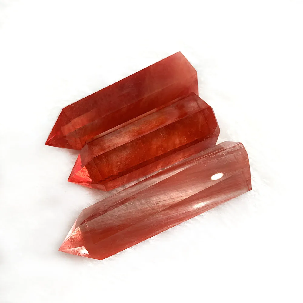 

DingSheng 1 шт. красный плавильный кварцевый кристалл 40-50 мм 70-100 мм хрустальные украшения точечный заживляющий обелиск шестиугольный жезл для ре...