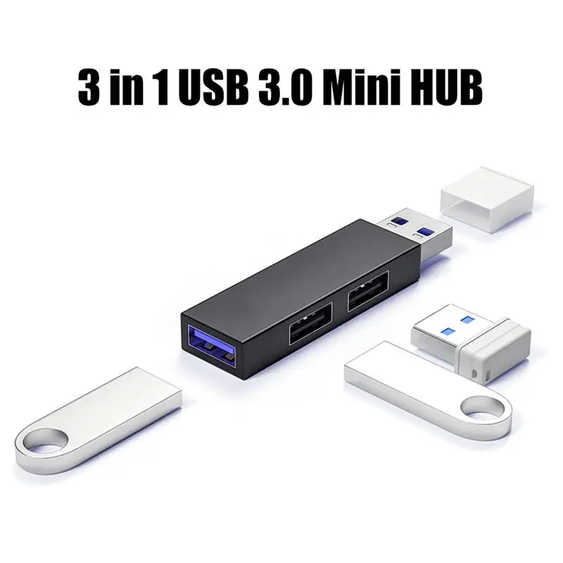 

USB 3.0 HUB 3 Ports Mini Splitter Portable 5Gbps High Speed HUB Adapter Extender for PC Laptop U Disk Card Reader Hard Disk