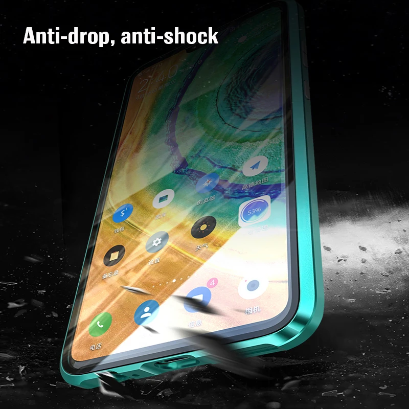 360 полная защита чехол для Huawei Mate 30 Pro Чехол Магнитный Алюминиевый металлический