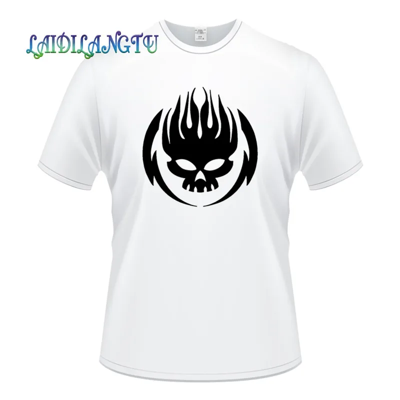 

High Quality Print Skull fire skeleton T Shirts Men Cotton Short Sleeve Funny Man T-Shirt Mens tshirt Tops