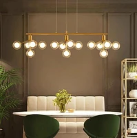 modern led chandelier lighting ac90v 260v living room restaurant transparent glass ball kitchen indoor deco gold hanging lamp