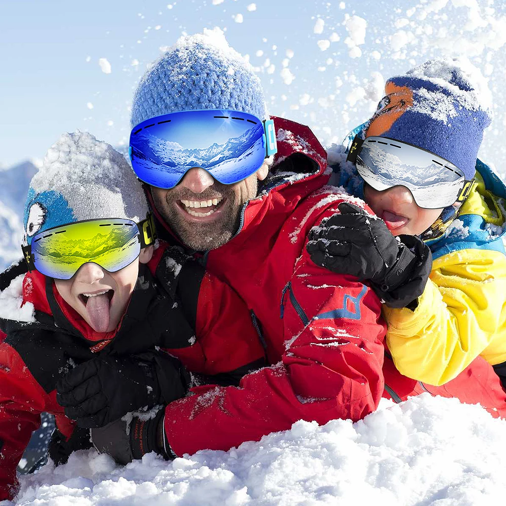 COPOZZ лыжные очки для родителей и детей сноуборда анти туман UV400 Famliy мужчин женщин