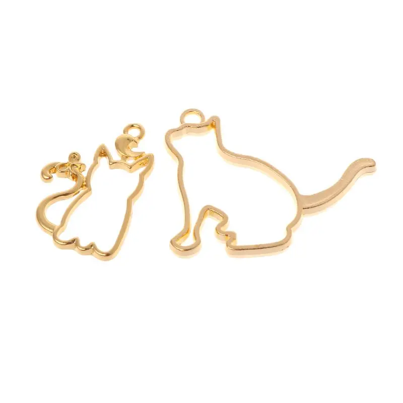 K3ND 14 шт./компл. DIY Поделки из эпоксидной смолы металлическая рамка котенок Луна