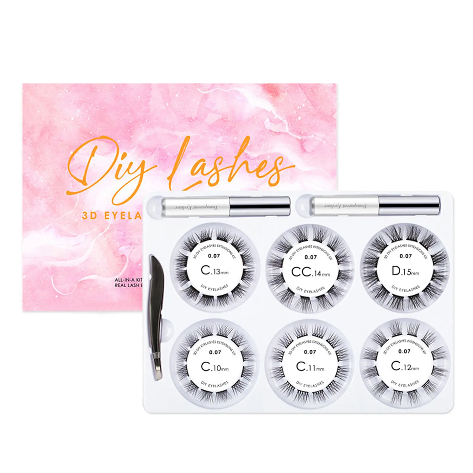 

Segmented Eyelashes 72 Volume Cluster DIY Single Cluster Eyelashes Extension False Eyelash Liquid Eyeliner Set Liquid Eyeliner