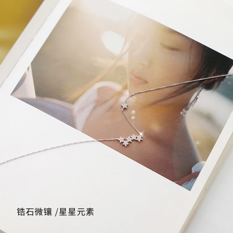 925 стерлингового серебра элегантное блестящее циркониевое ожерелье чокер со