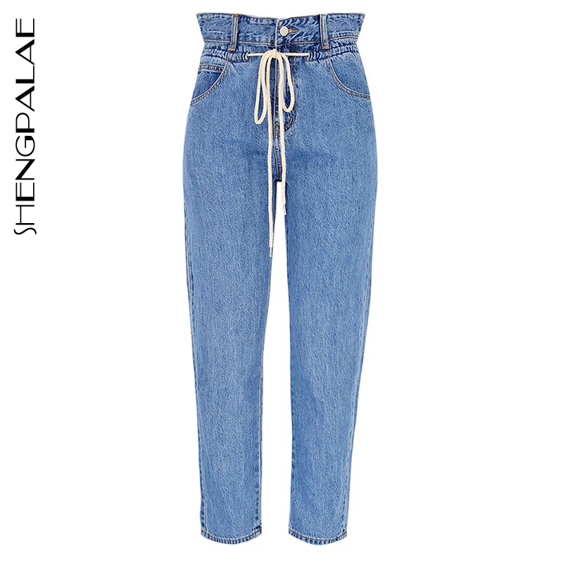 SHENGPALAE/Новинка 2020 года повседневные джинсы для мам длинные брюки ковбойские