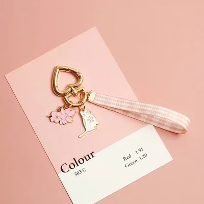 Lovely Ribbon Rabbit Cat Keychain Keyring For Women Girl Jewelry Animal Pet Flower Cute Bag Car Key Holder | Украшения и