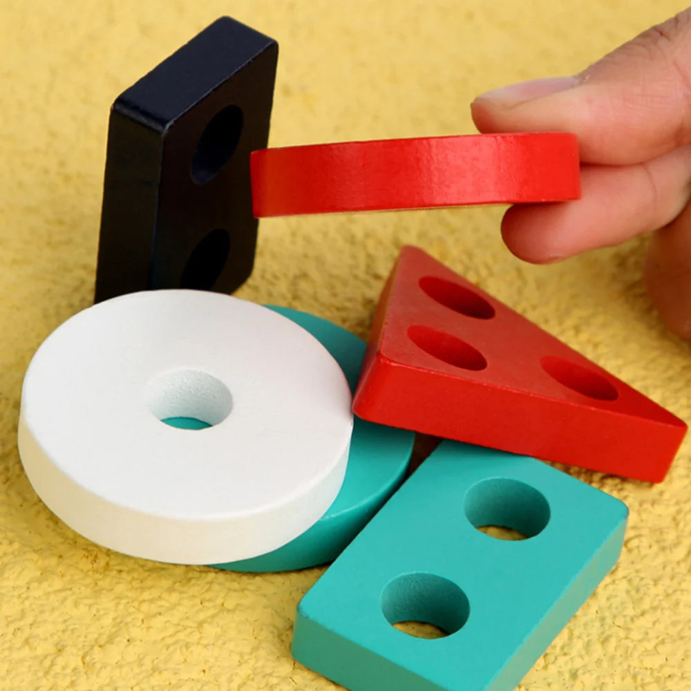 

1 Set Wooden Geometric Matching Board Blocks Puzzle Toys Geometric Board Puzzles