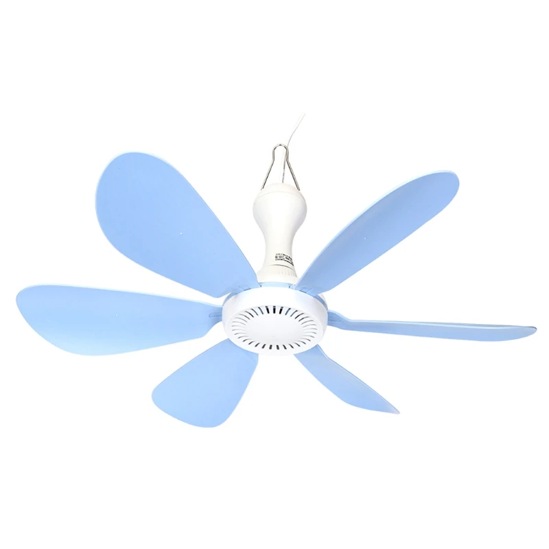 

AC 220V 16.5inch Silent Household Dormitory Bed Hanging Fan 20W 6 Leaves Ceiling Fan with 180cm Cable and ON OFF Switch