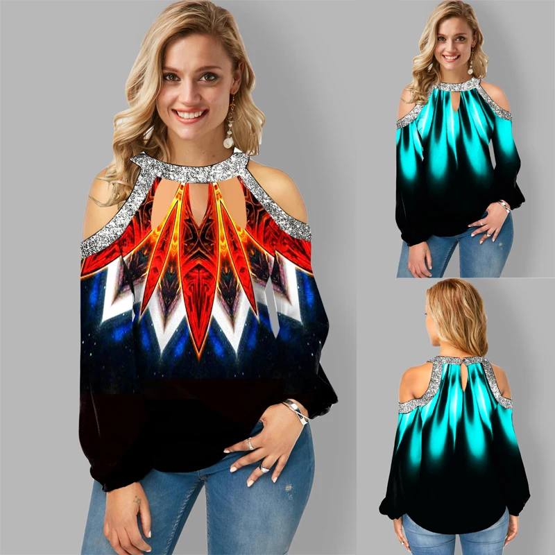 

Para mujer camisa holgada informal para mujer camisetas con estampado T-shirt imprime a manches pour Femme pullover
