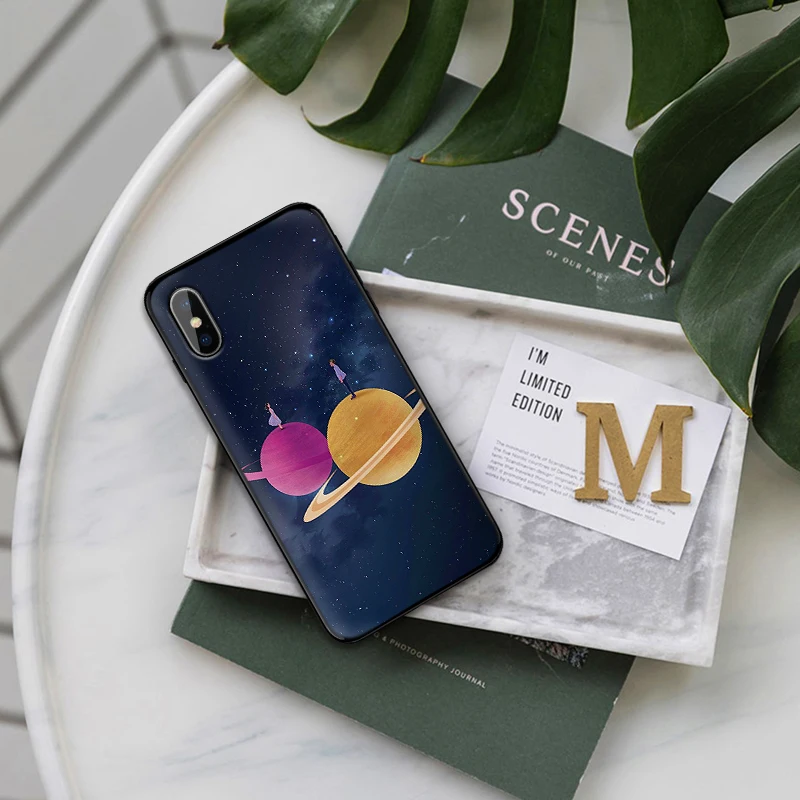 Мягкий силиконовый чехол для iPhone 6 6s 7 8 Plus X XR XS Max 5 5S SE телефона черный астронавты