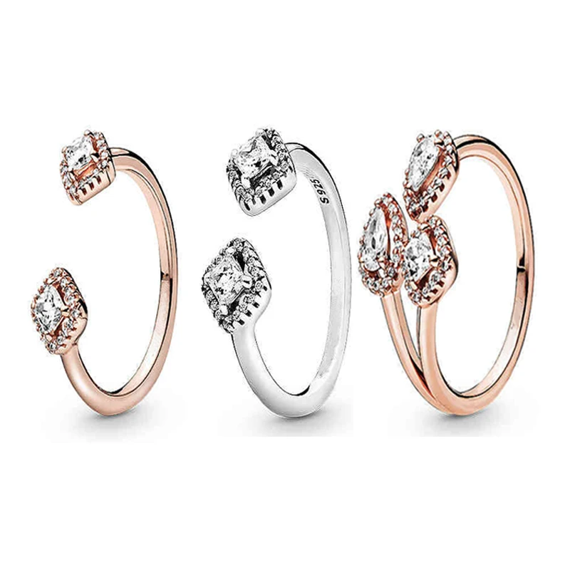 Горячая Распродажа Открытое кольцо с геометрическим рисунком под серебро 1:1 и