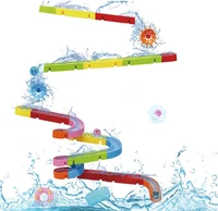 baby bath toys diy assembling track slide suction cup orbits bathroom bathtub shower toy duck water toys for children boys girls