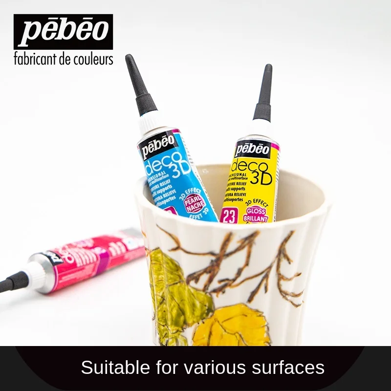 Cena Pebeo Importowane 3D Ozdobny Hak Linii Długopis 20ml Na Bazie Wody Szkło Malowanie Ręcznie Malowane Farby Akrylowe Diy Handmade