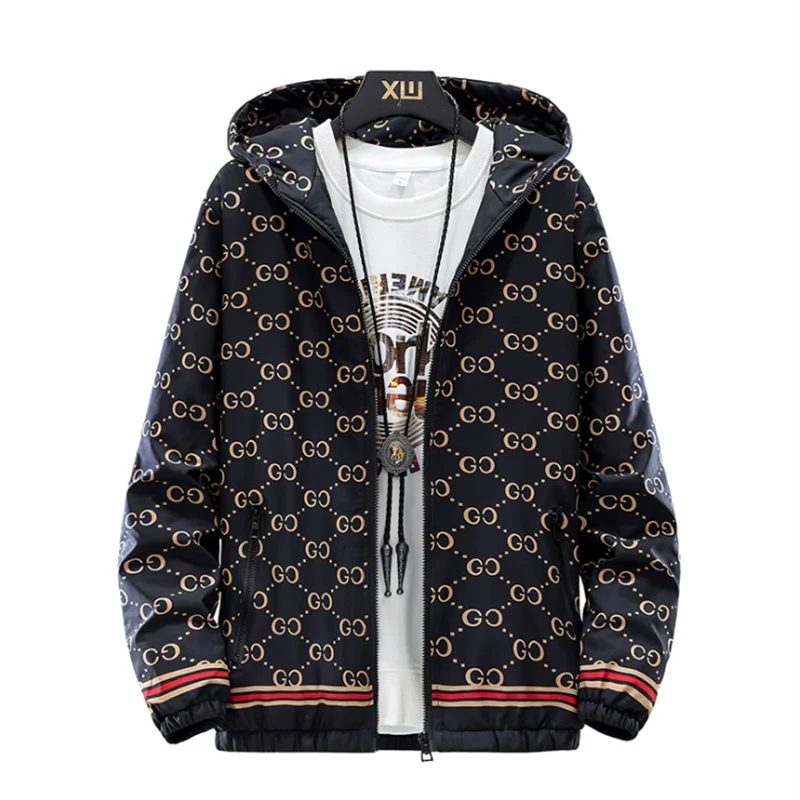 

Men's bomber zipper hooded jacket winter men's fleece warm coat casual street wear hip hop slim jacket men's wear