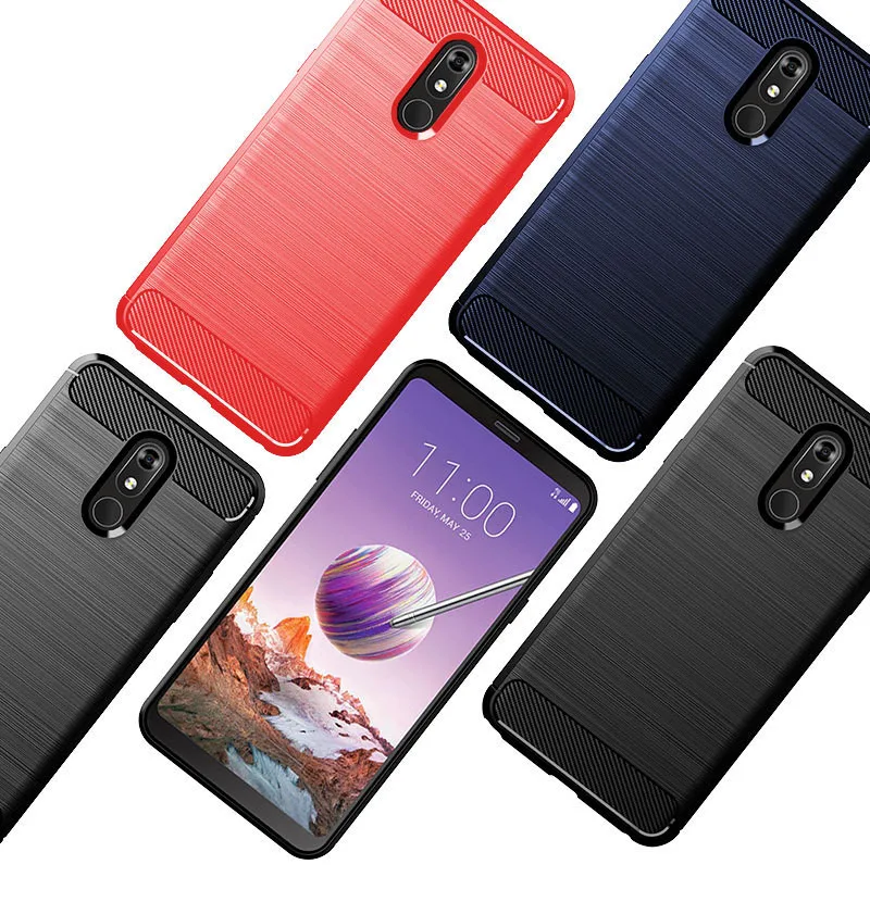 Мягкий чехол для телефона из углеродного волокна LG K8 Plus LV3 2018 Aristo2 Aristo3 Tribute Empire Risio3