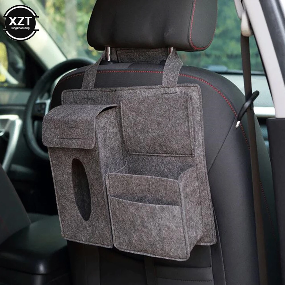

Car Back Seat Organizer soft Storage Bag Multi-function Pocket Universal Woolen Blanket Holder Interior Auto Accessories