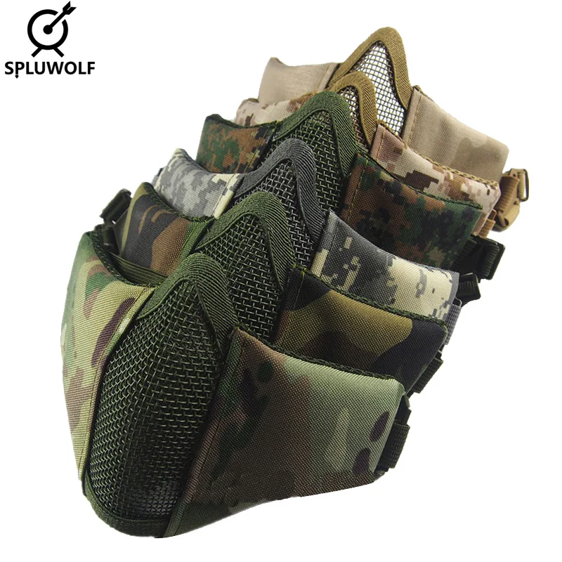 Tactical Protective Accessories Metal Airsoft Paintball Mask Half Face mascarilla tactica Free Shipping