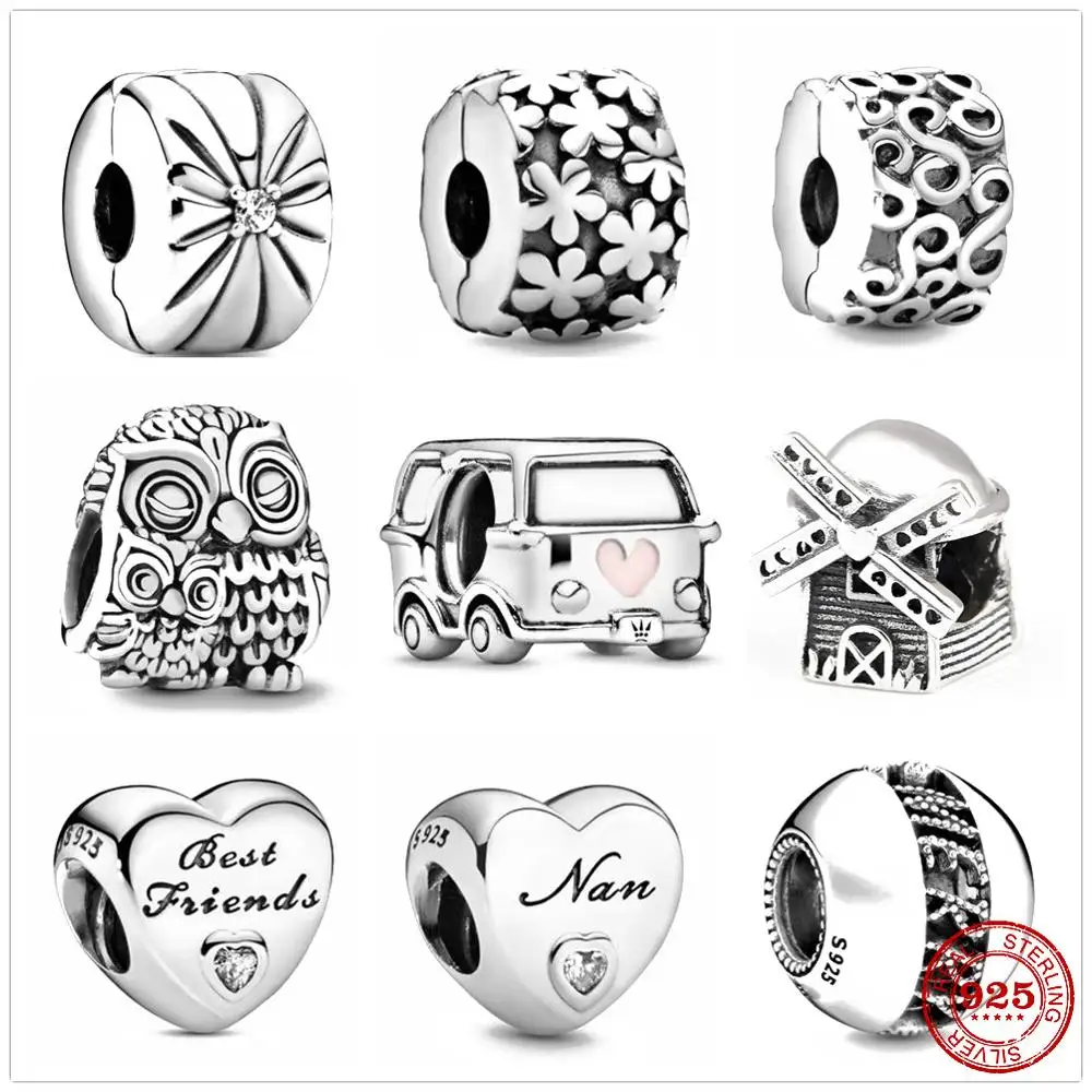 Мерцающие серебряные бусины с зажимом от солнца лучшая подруга Нан Сова сделай