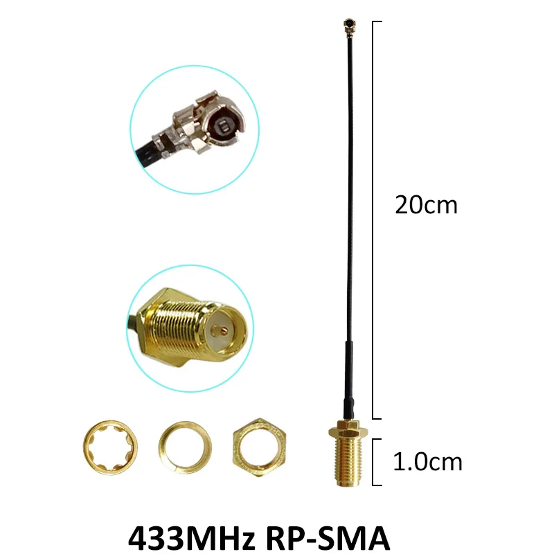 GRANDWISDOM 5/10/20pcs 433mhz antenna 3dbi sma female lora antene module lorawan antene ipex 1 SMA male pigtail Extension Cable
