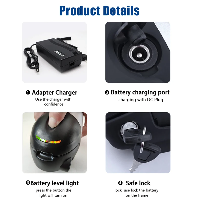 Аккумулятор для электровелосипеда 36 в 10 Ач/12 Ач перезаряжаемая электрическая