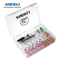 andeli 68pcs welding accessories stubby gas lens for tig welding torch wp 171826 pyrex glass cup kit