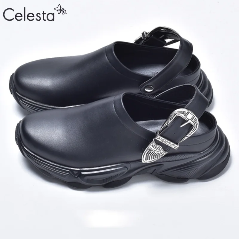 

Новинка лета 2021, мужские сандалии на толстой подошве Celesta, пляжная обувь, мягкая спортивная обувь из искусственной кожи, мужская обувь, удобн...