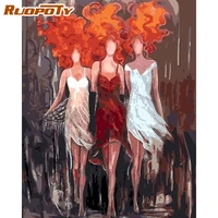 ruopoty 60x75cm frame paint by number for adults redhead woman picture by numbers acrylic paint on canvas for home decors
