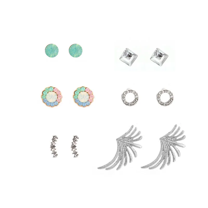 Модные оригинальные Кристальные серьги в виде листьев Комплект сережек для