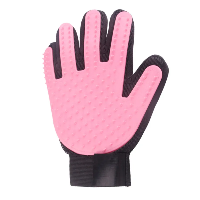 

Pet Grooming Glove Gentle Deshedding Brush Glove Efficient Pet Hair Remover Mitt Enhanced Five Finger Design - Perfect for