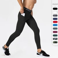 2021 sport quick dry new model stretch compression pants with pocket fitness gym leggings men running tights jogging trousers