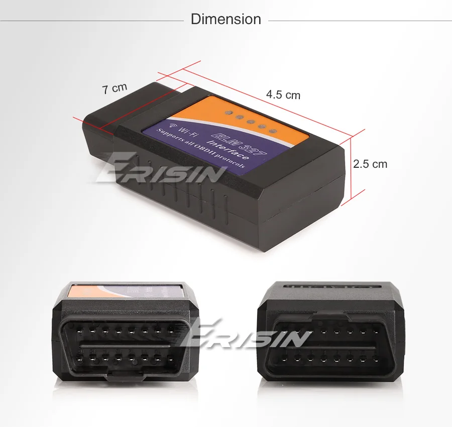 Erisin ES380 ELM327 Wi-Fi OBDII адаптер сканера автомобиля диагностический сканирующий инструмент для iOS Android телефон