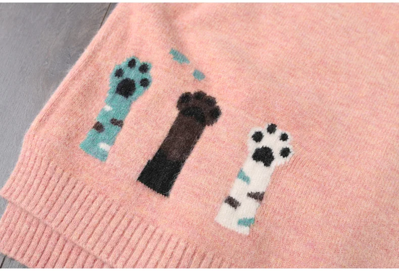 

2020 New Cute Cartoon O Neck Women's Knitted Vest Fashion Korean Sleeveless Vests Loose Plus Size Veste Femme Sweater Pullover