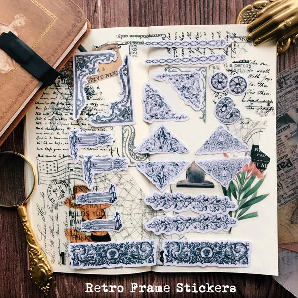 

16Pcs Vintage European Border Vellum Sticker DIY Craft Scrapbooking Album Junk Journal Planner Decorative Stickers
