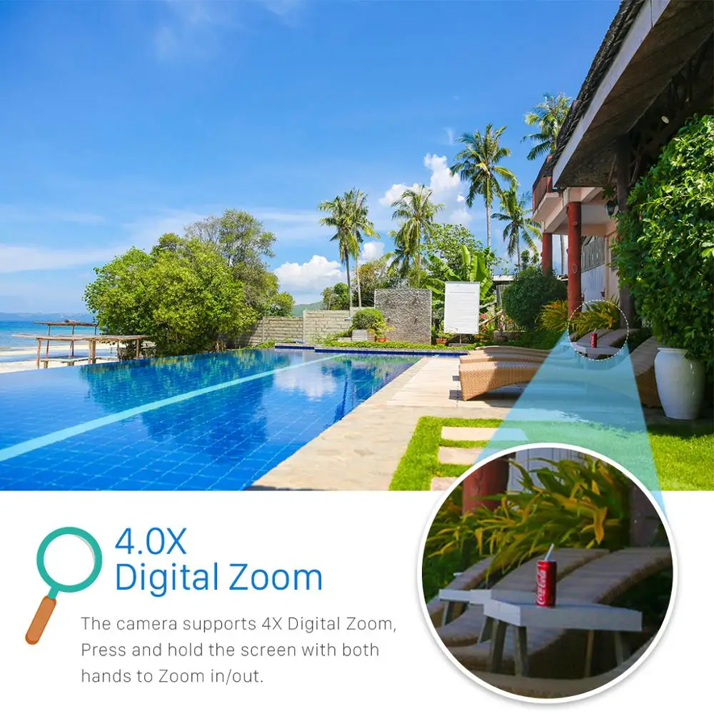 BESDER 4xdigital Zoom облачная Wi-Fi камера наружная 2MP Беспроводная цилиндрическая