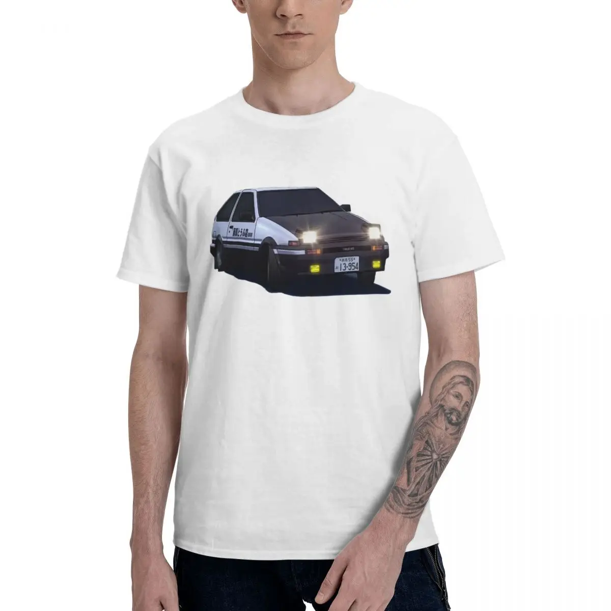 

Аниме Initial D Trueno Эстетическая одежда мужская Базовая футболка с коротким рукавом, футболка Топы с графическим принтом забавные хлопковые то...