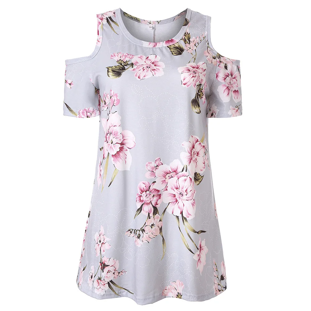 Женские шифоновые блузки топы с открытыми плечами короткий рукав цветочный