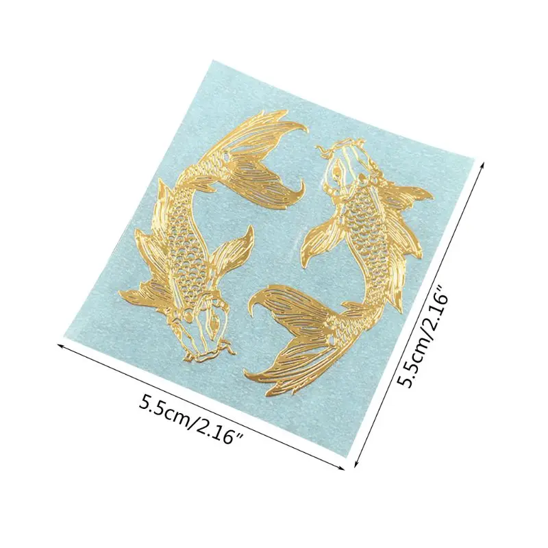 2 звёздочка золотого карпа металлическая наклейка самодельные Украшения