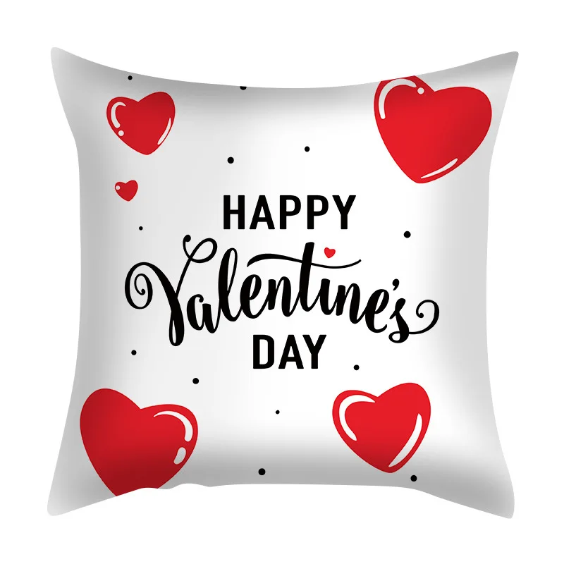 Funda de almohada decorativa para el Día de San Valentín, funda de cojín para sofá, funda de almohada para cama, decoración del hogar, funda de cojín para coche, funda de almohada para beso, 45cm-3