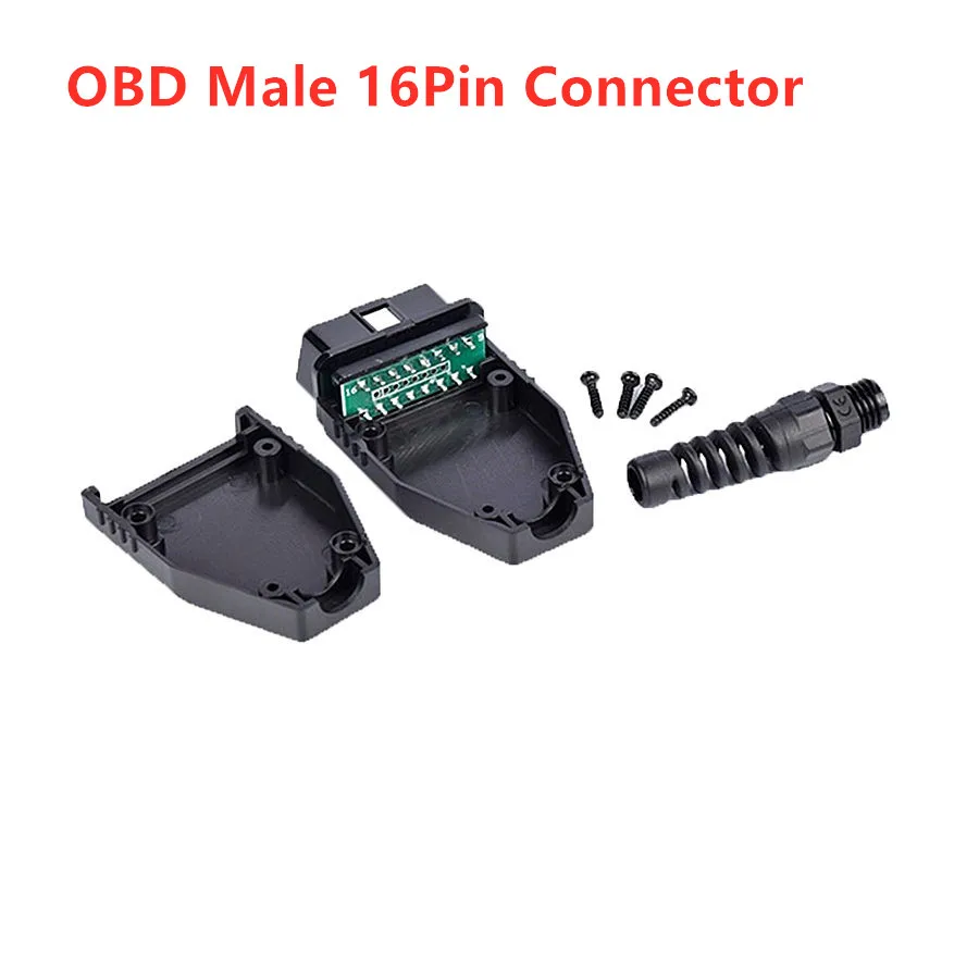 Лучшая цена OBD штекер OBD2 16Pin адаптер OBD II OBDII разъем J1962 OBD2 разъем с PCB