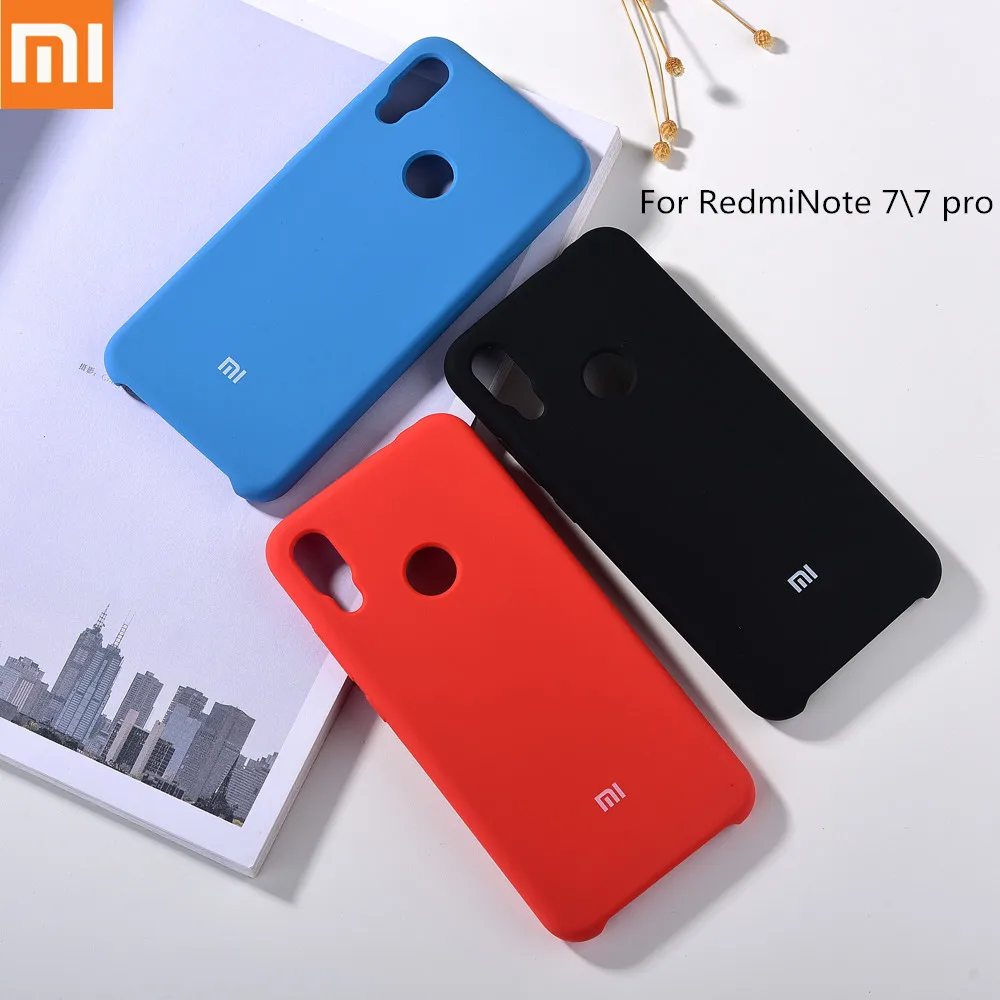 Оригинальный Redmi Note 7 Pro Официальный чехол жидкий силиконовый Гладкий на ощупь
